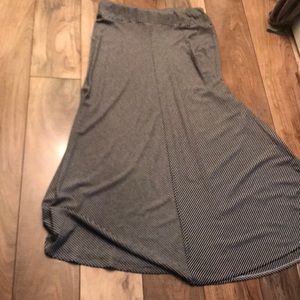 Talbots long striped  elastic waist skirt